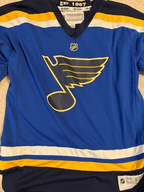 Reebok Blue & Yellow St. Louis Blues Hockey Jersey